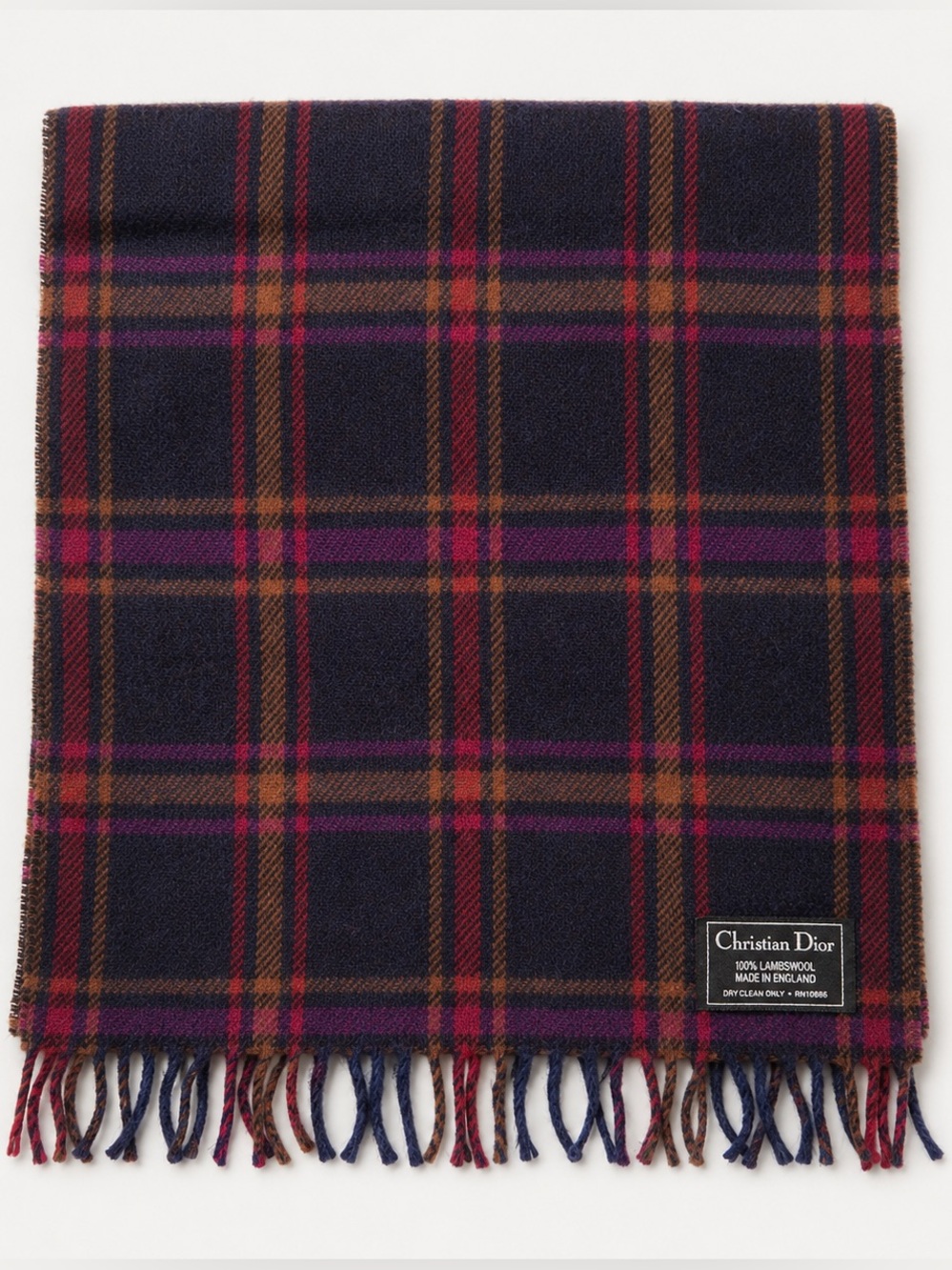 Dior lambswool plaid scarf - Picture 2 of 8